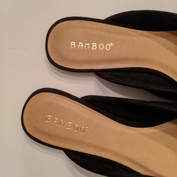 Bamboo black mule slides size 6.5 7.5 - Picture 4 of 4